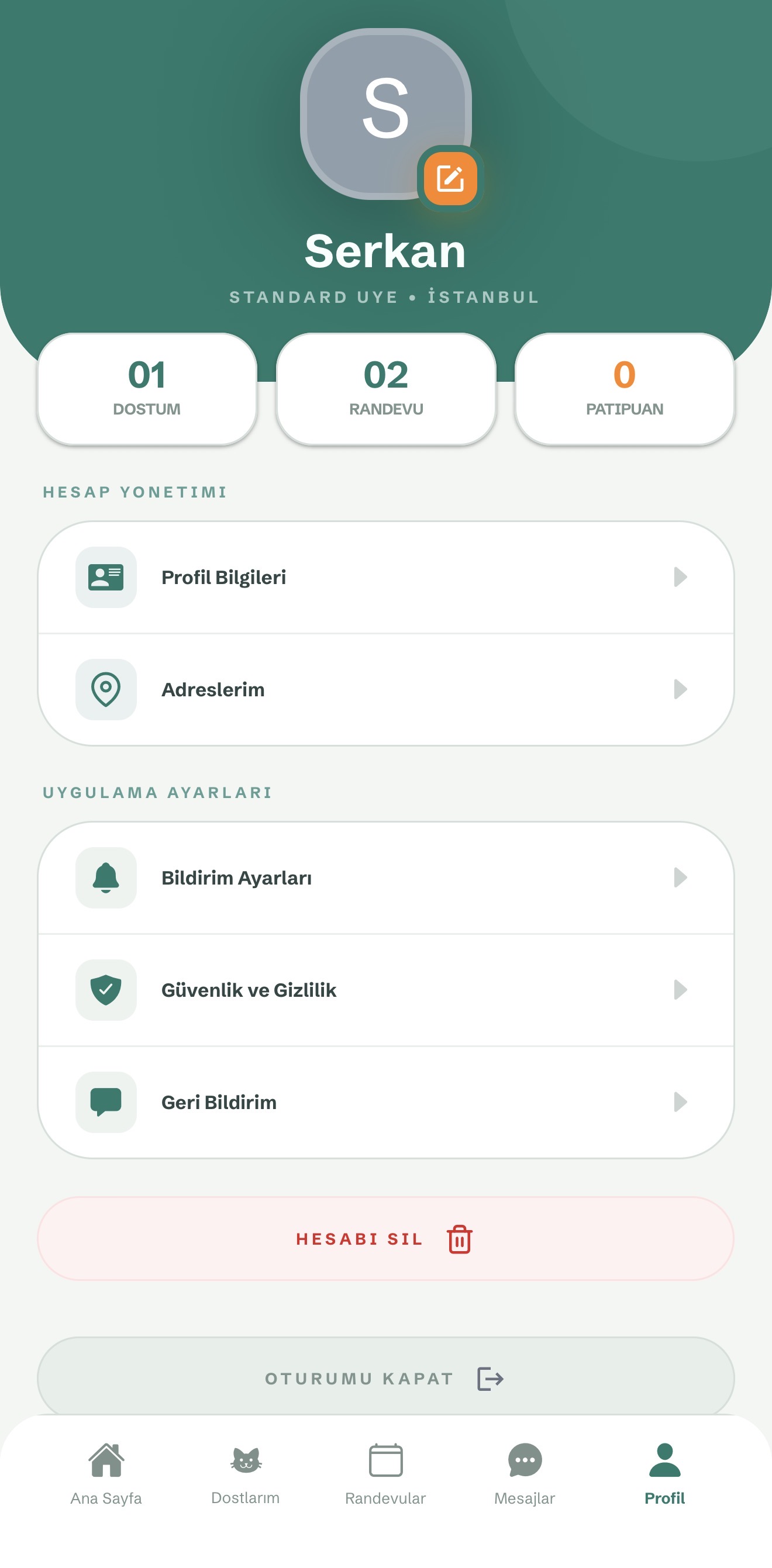 Profil Yönetimi ve Patipuan